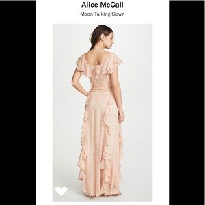 ALICE MCCALL “Moon Talking Gown” in Nude Color, Maxi Length, Full Zippered Slip